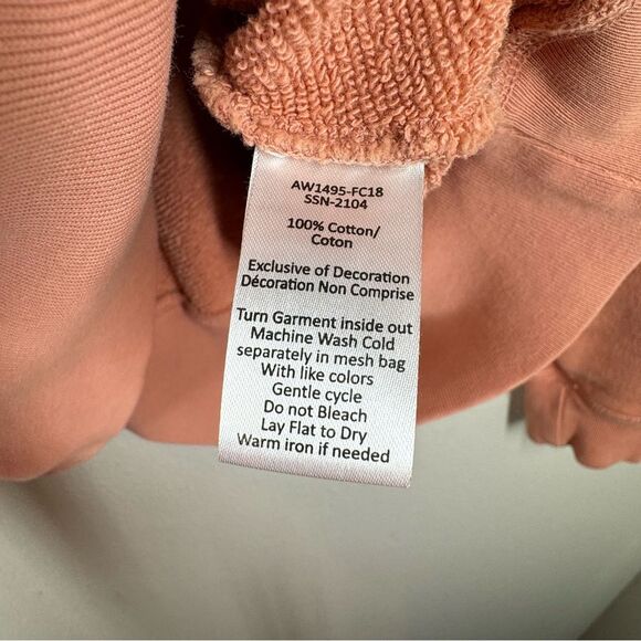 ATM Anthony Thomas Melillo French Cotton Terry 1/4 Zip Sweatshirt Pink Small - Picture 6 of 6